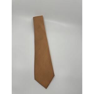 Mens Jos. A. Bank Neck Tie 100% Silk Peach /w Blue Accent Squares CLASSIC